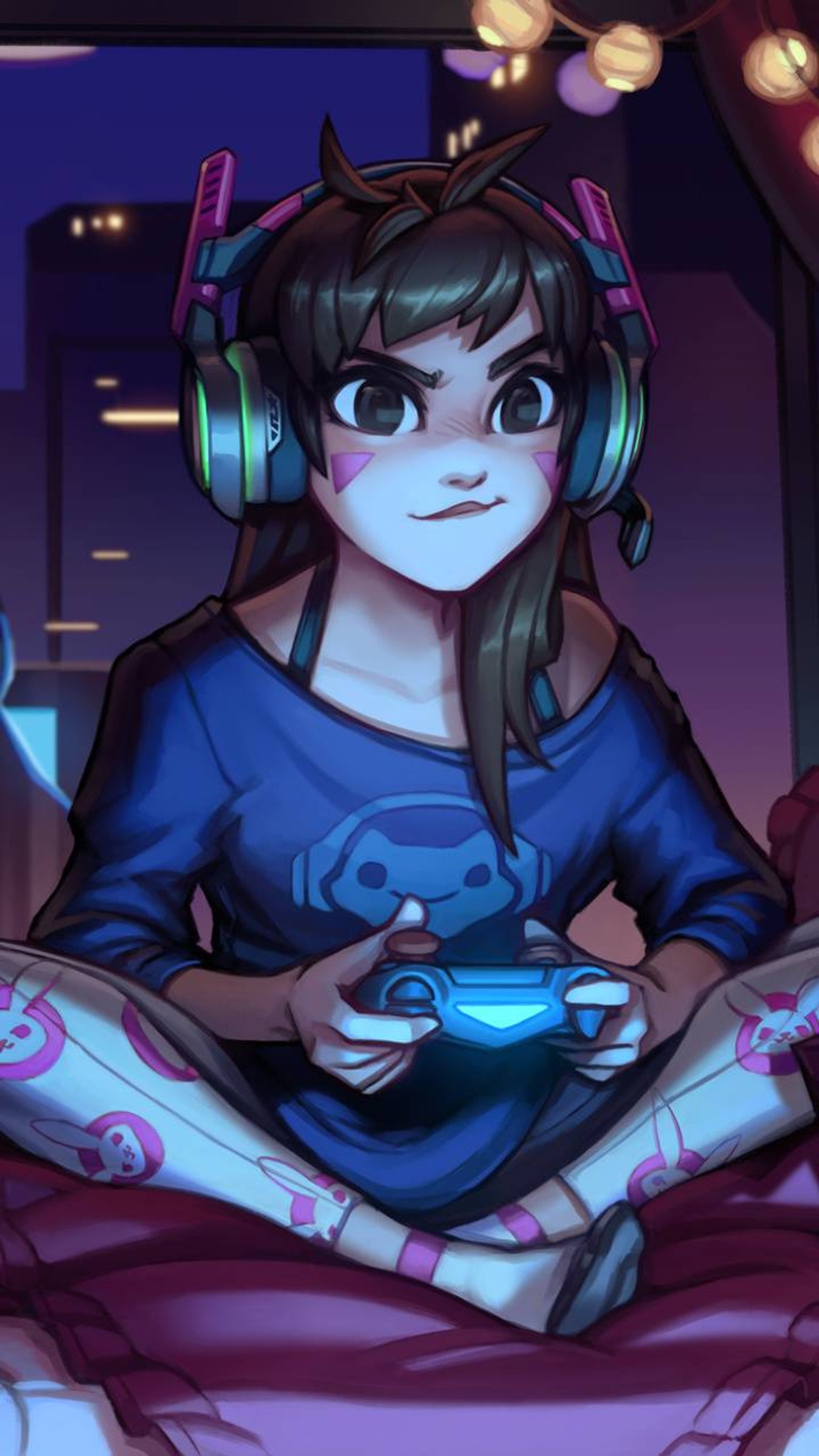 Descargar fondo de pantalla lindo, dva, juegos, gaming, niña