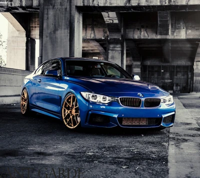 azul, bmw, coche, sintonizado