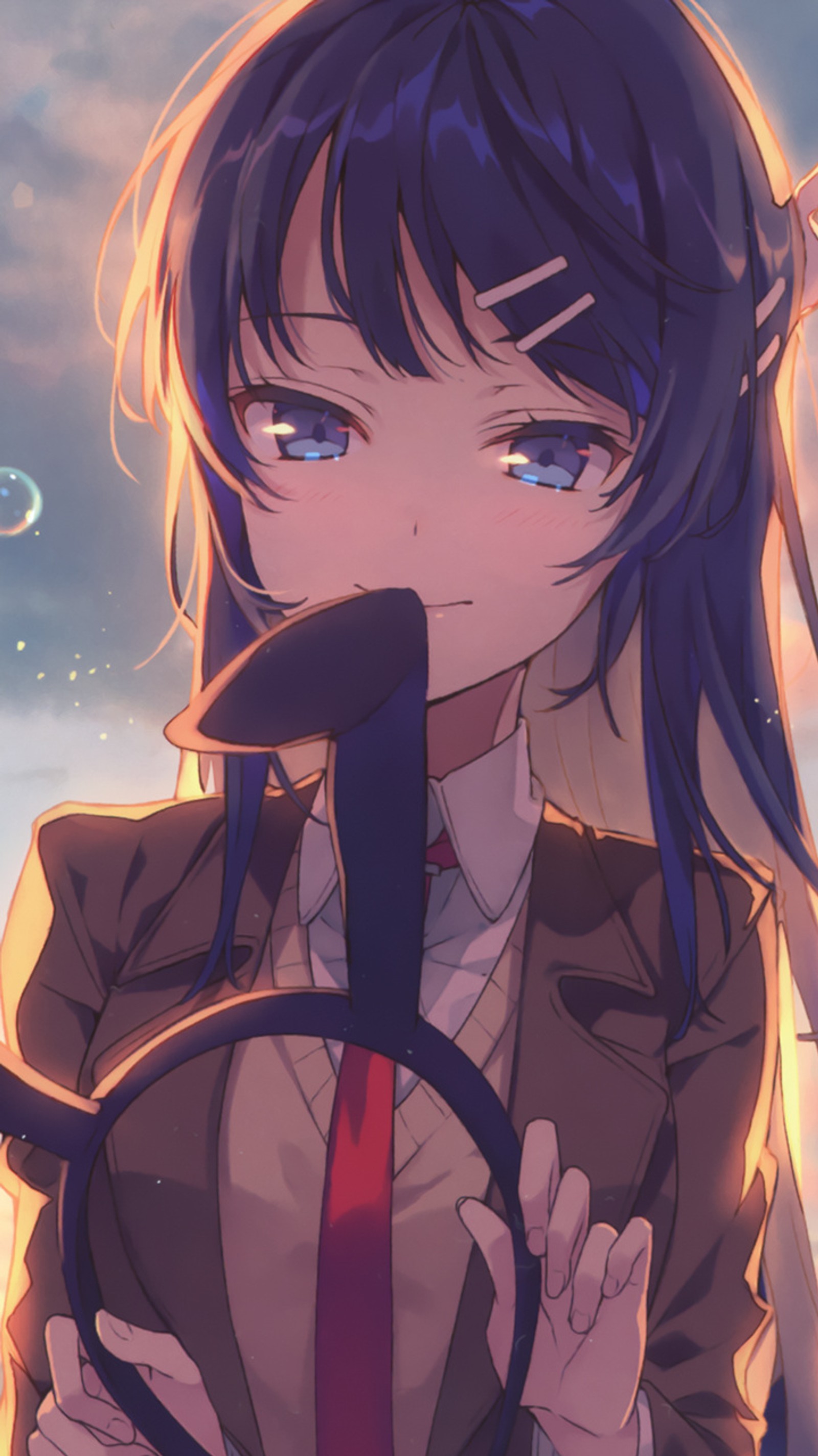 Скачать обои девушка зайчик, бunny girl senpai, bunny girl senpai, май сакурадзима, mai sakurajima