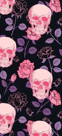 dark, flowers, pink, purple, rose