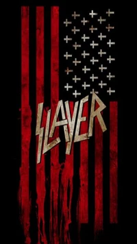 cross, flag, heavy metal, music, slayer