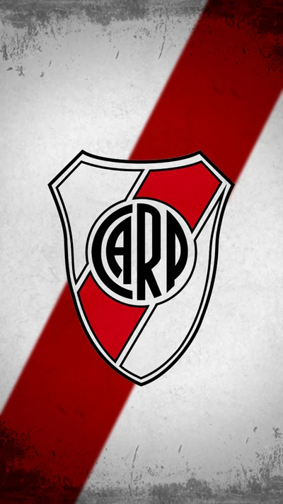 River Plate: El Más Grande - CARP Logo on a Striking Red and White Background