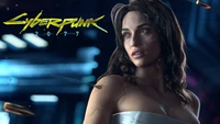 Cyberpunk 2077: Futuristic Female Character with Striking Blue Eyes