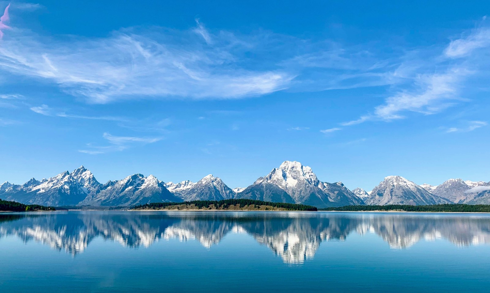 grand teton national park, mountains, lake, clear sky, sky blue wallpaper