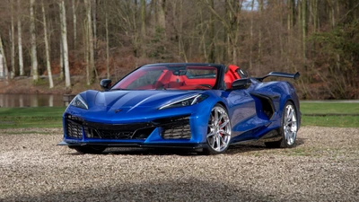 Chevrolet Corvette Z06 Кабриолет в Ярко-Синем с Красным Интерьером