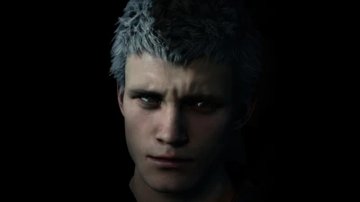 Nero from Devil May Cry 5: Intense Stare in Shadows