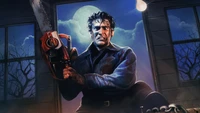 chainsaw, hand, army of darkness, movie, ash williams