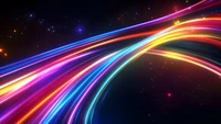 colorful, neon trails, dynamic, energy, galaxy wallpaper