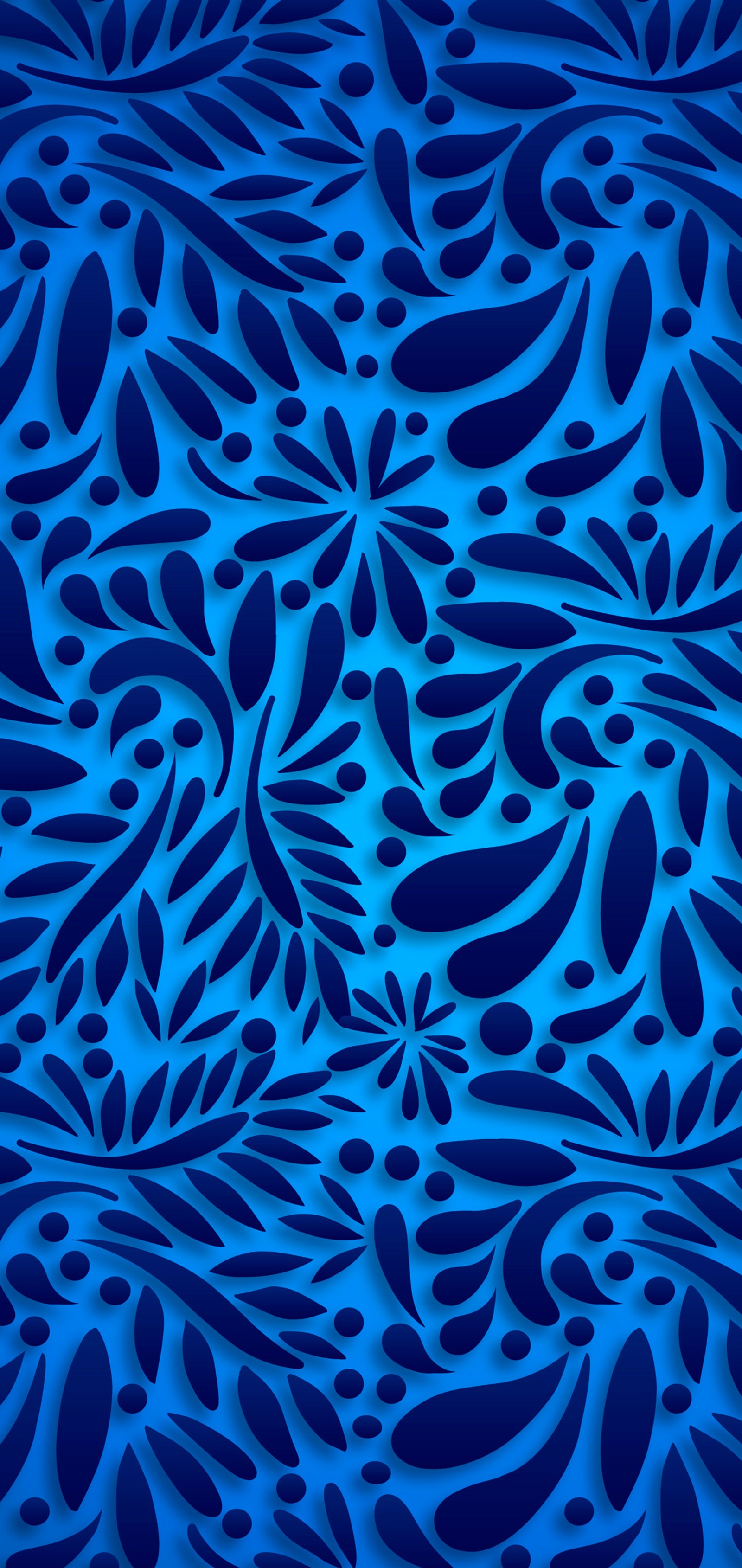 Un gros plan d'un fond bleu avec un motif de feuilles (motif, bleu, azur, nature, textile)