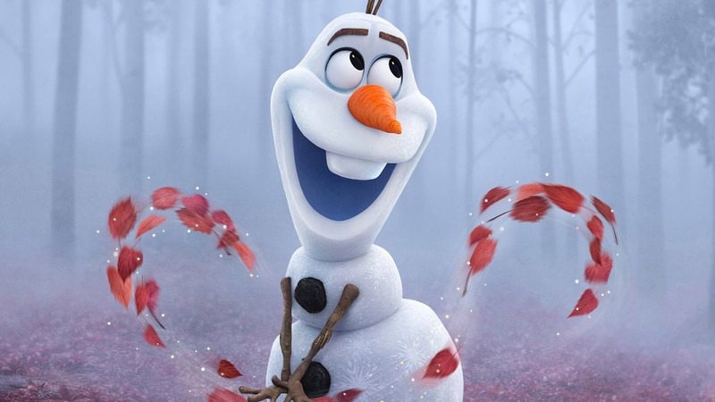 Крупный план снеговика с сердцевидной палочкой (olaf, холодное сердце 2, frozen 2, фильм, 2019)