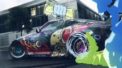 Vibrant Graffiti Car from Need for Speed Unbound