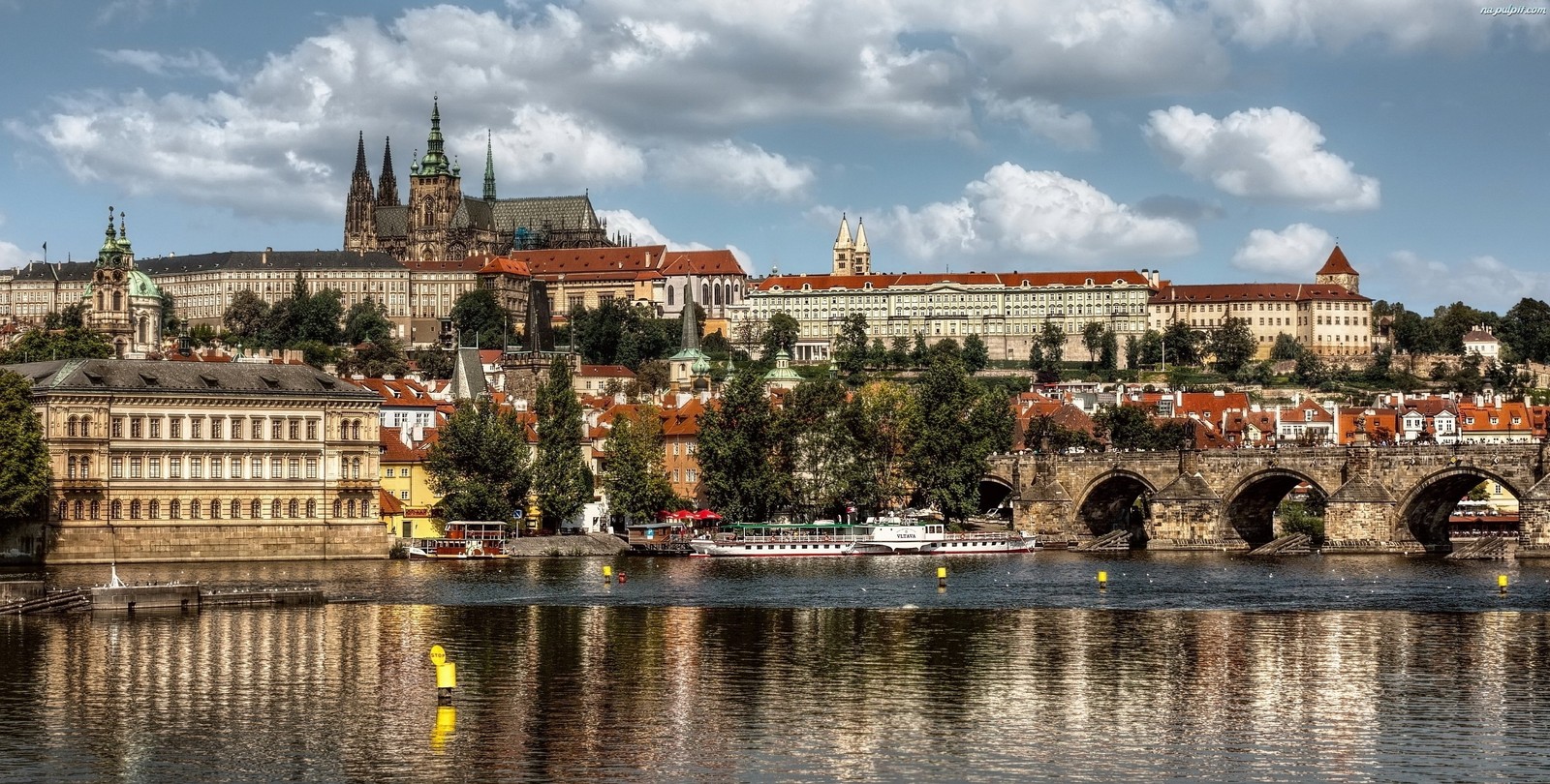 Baixar papel de parede castelo de praga, vltava, ponte carlos, charles bridge, palácio