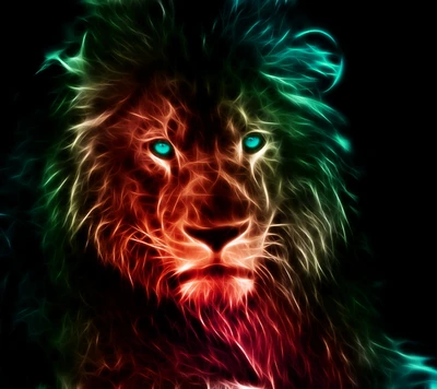 abstract, art, fractal, lion