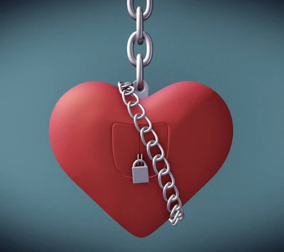 chain, heart, lock, love, red