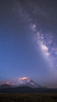 milkyway, photo, sky, volcano wallpaper