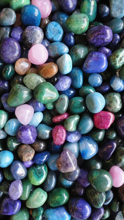 colorful, polished pebbles