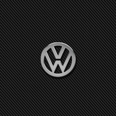 Logotipo da Volkswagen em fundo de fibra de carbono