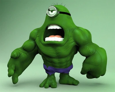 Hulk Minion: The Mighty Green Cartoon Hybrid