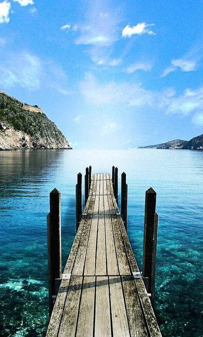 Tranquil Pier Over Serene Waters