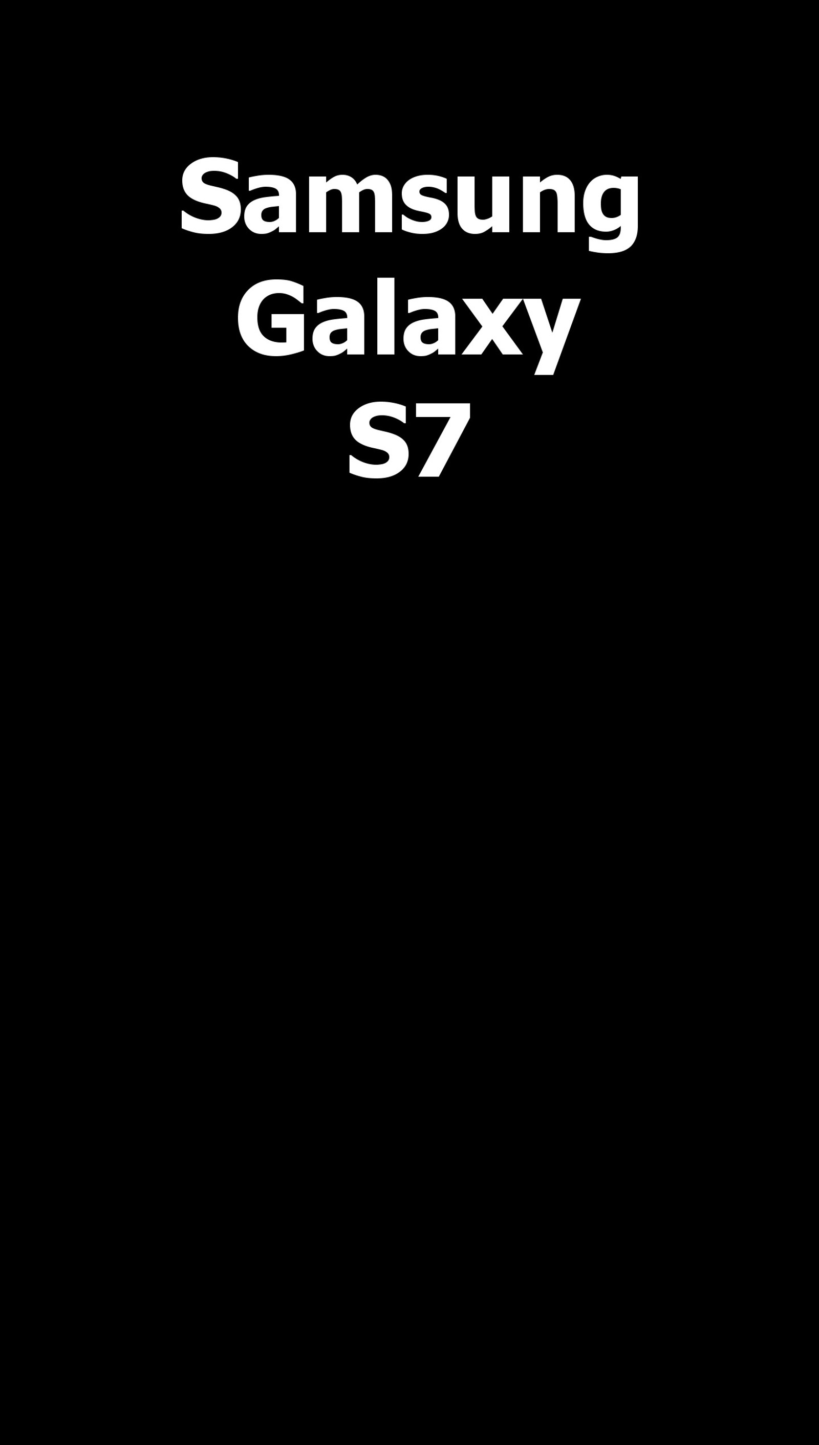 A close up of a black samsung s7 phone with a white text (black, dark, galaxy s7, samsung)