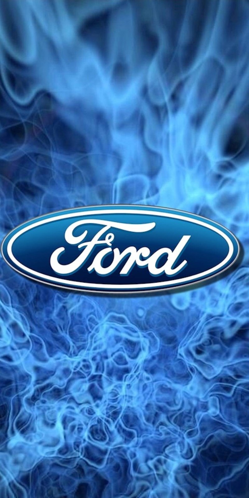 Близкий план синего огня и дыма с логотипом ford (ford, логотип, значок)