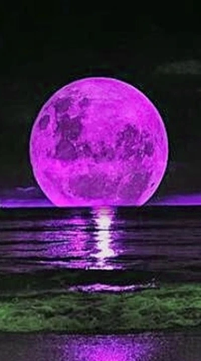 abstrait, lune, nature, violet