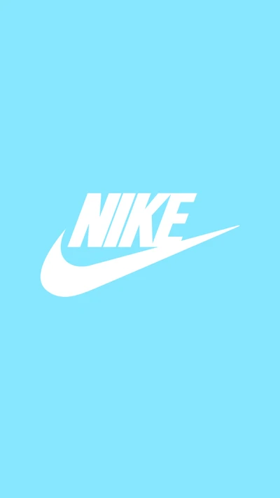 Logo de Nike sobre fondo cian