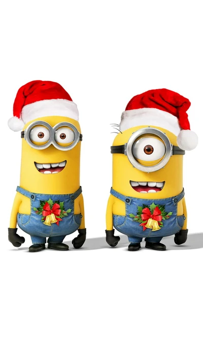 noël, mignon, drôle, joyeux, minions