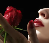 hermoso, labios, agradable, rojo, rosa