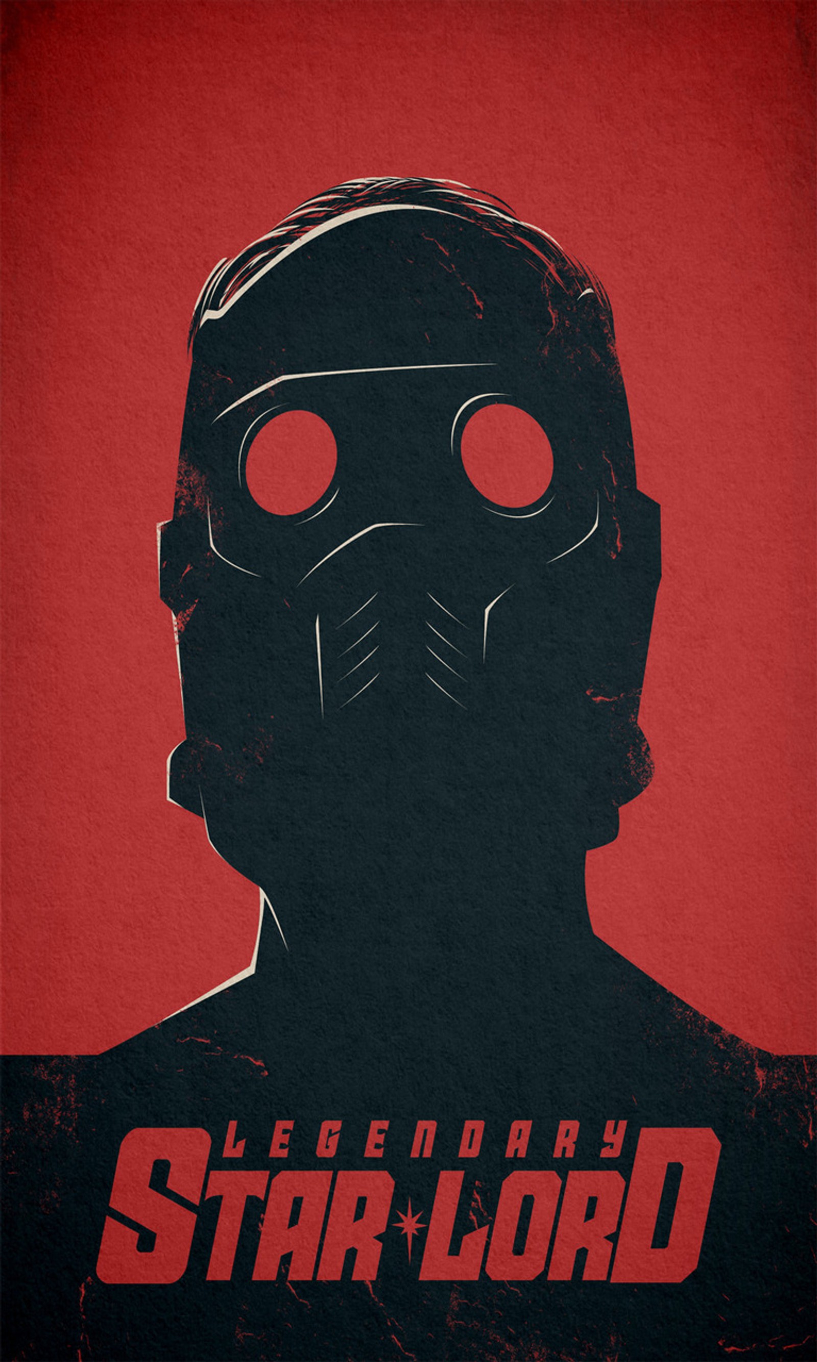 Un gros plan d'une affiche d'un homme portant un masque (les gardiens de la galaxie, marvel, star lord)