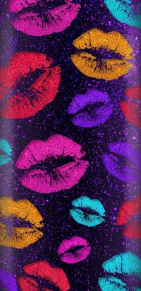 girly, glitter, kisses, lips, pink wallpaper