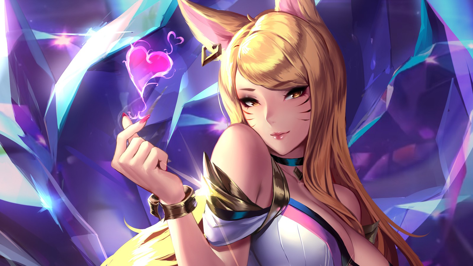 Скачать обои ахри, ahri, lol, league of legends, видеоигра