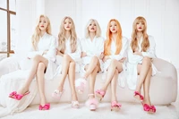 Elegant Girl Group in White Aesthetic Attire