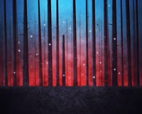 Electric Blue and Magenta Forest: A Batman-Inspired Android Landscape