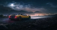 pagani zonda cinque, cgi, roadster, voitures de sport, voitures