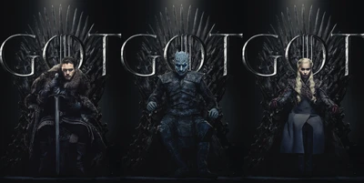 Epic Confrontation: Jon Snow, White Walker, and Daenerys Targaryen on the Iron Throne