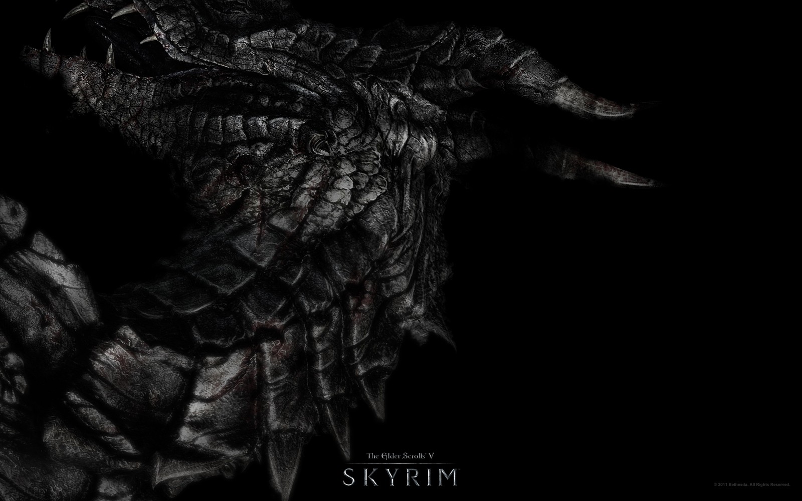 Um close-up de uma foto em preto e branco de um demônio. (dragão, preto, monocromático, the elder scrolls v skyrim, modo monocromático)