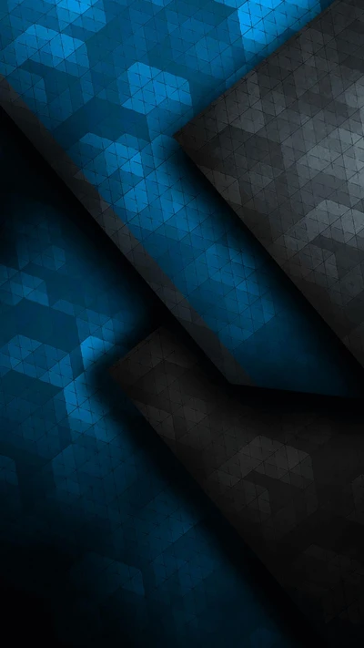 Abstract Geometric Layers in Black and Blue