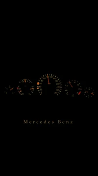 dash, gauges, logo, mercedes, speed