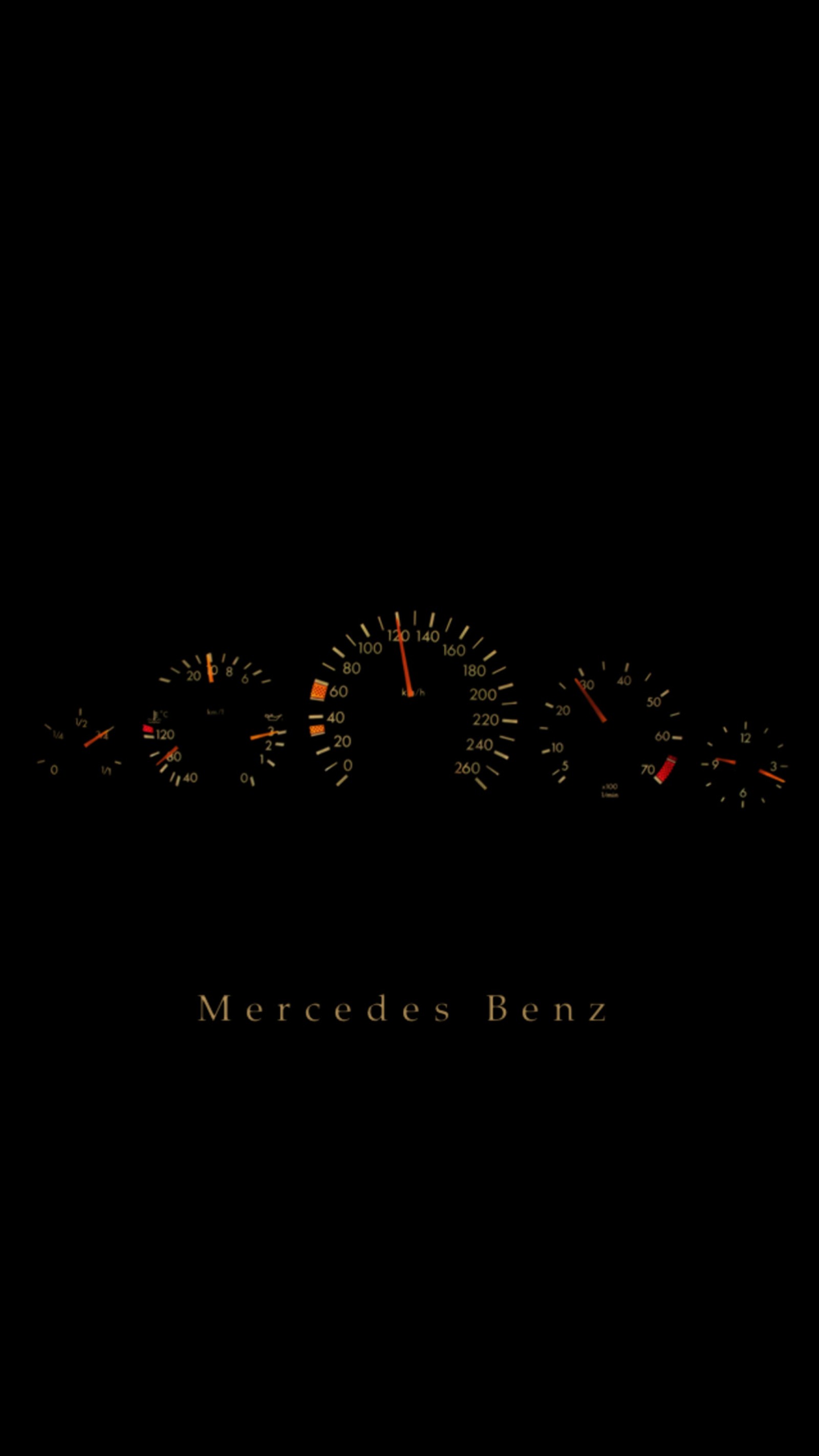 dash, gauges, logo, mercedes, speed wallpaper