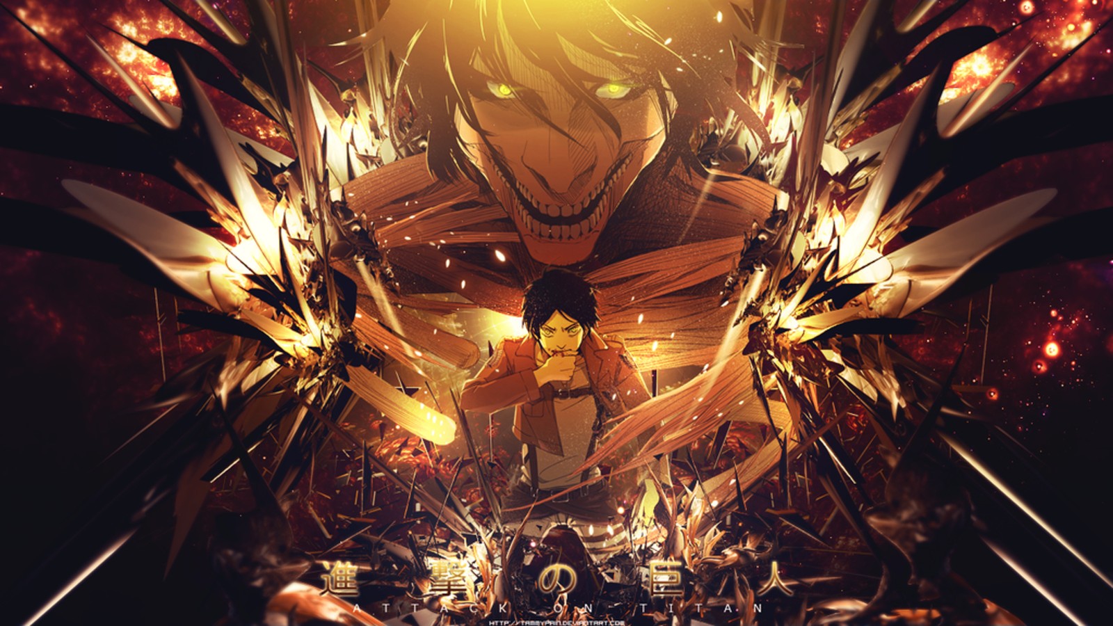 Anime, anime, arte de anime, fondo de anime, fondo de anime, fondo de anime (anime, attack on titan, eren, japón, shinkegi no kyojin)