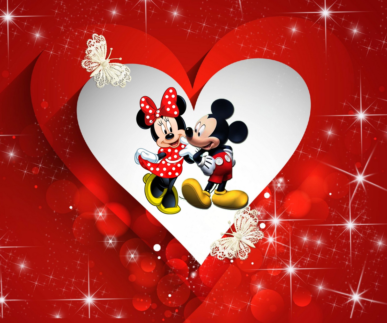 Lade disney, herz, liebe, mickey mouse, valentinstag Hintergrund herunter