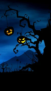 helloween, android, branch, darkness, jack o lantern wallpaper