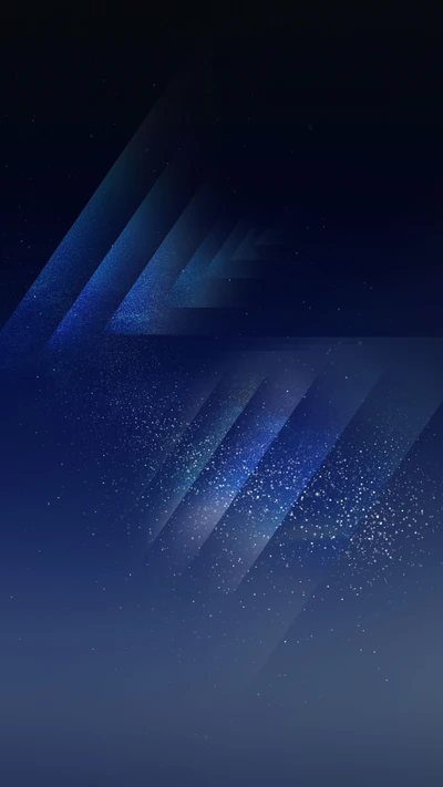 Diseño abstracto de gradiente azul y oscuro con formas geométricas, evocando una sensación cósmica, ideal para Samsung Galaxy S8.