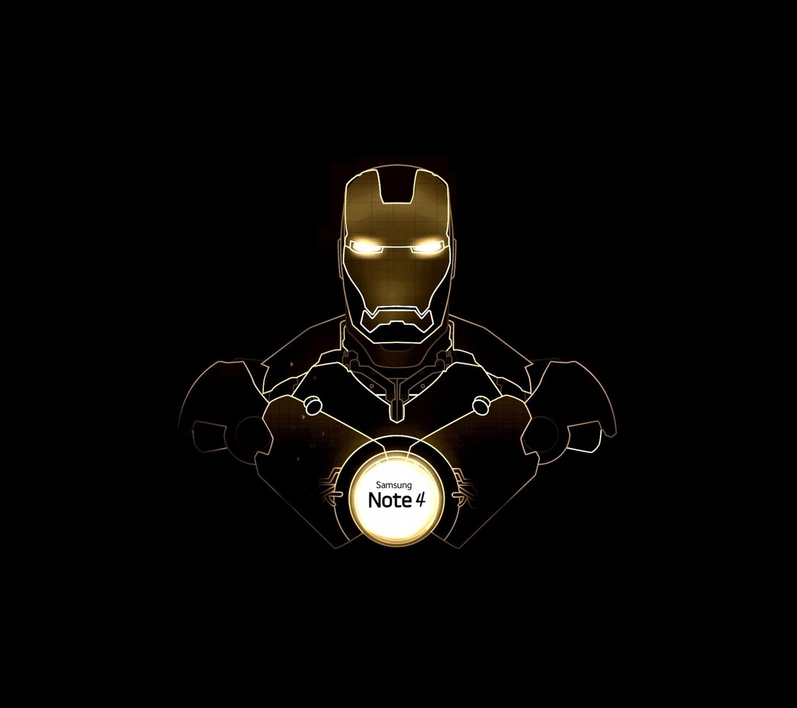 A close up of a iron man with a light on (android, galaxy, iron man, logo, marvel)