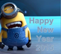 happy, minion, new, year wallpaper