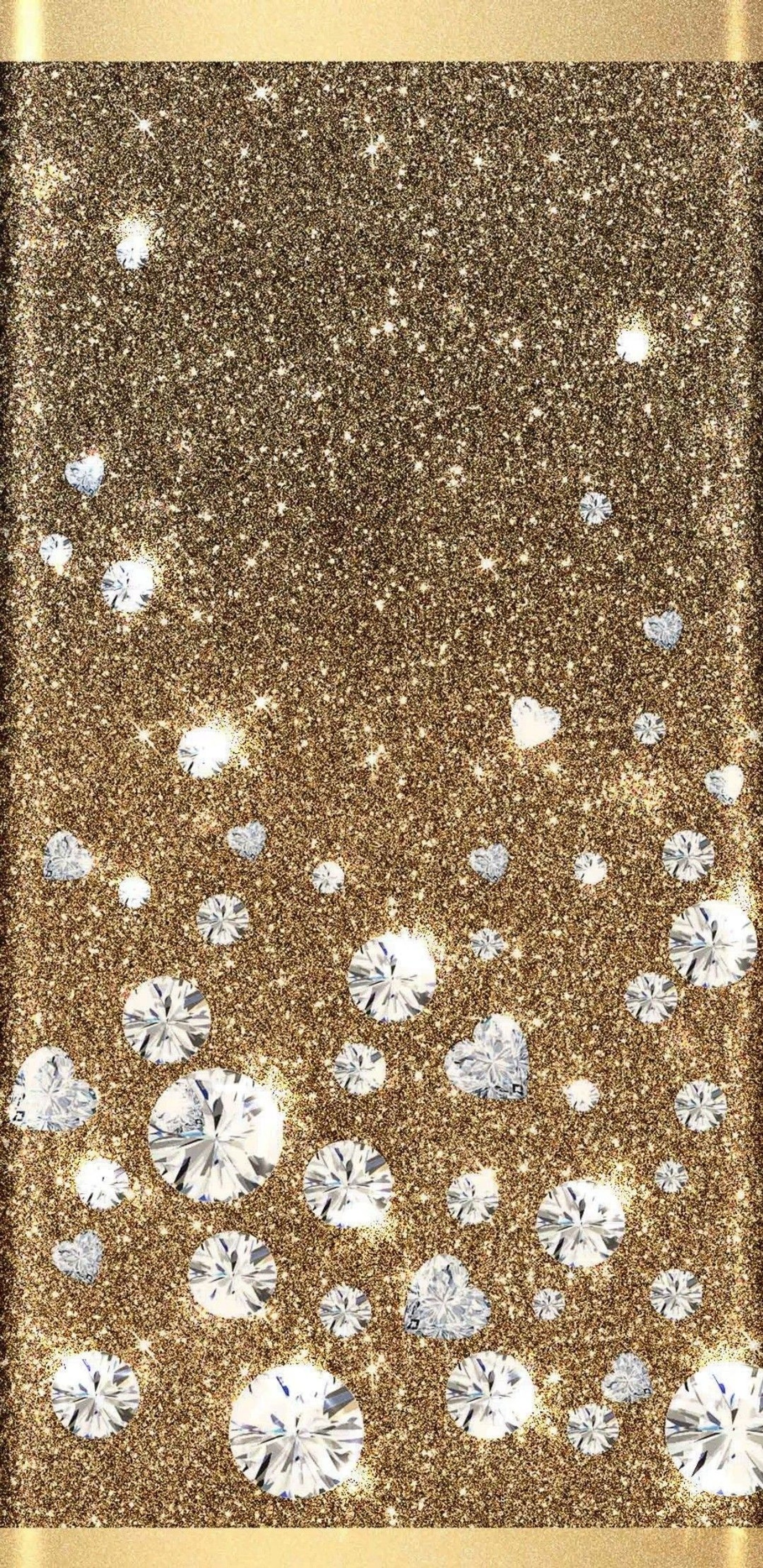 Lade diamanten, mädchenhaft, glitter, gold, golden Hintergrund herunter