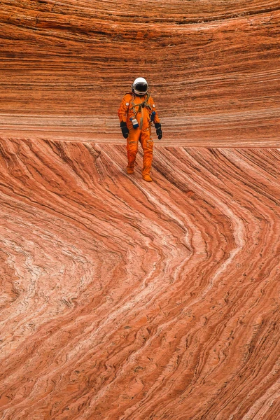 Astronaut Exploring the Striking Landscapes of Utah's Southwest Region