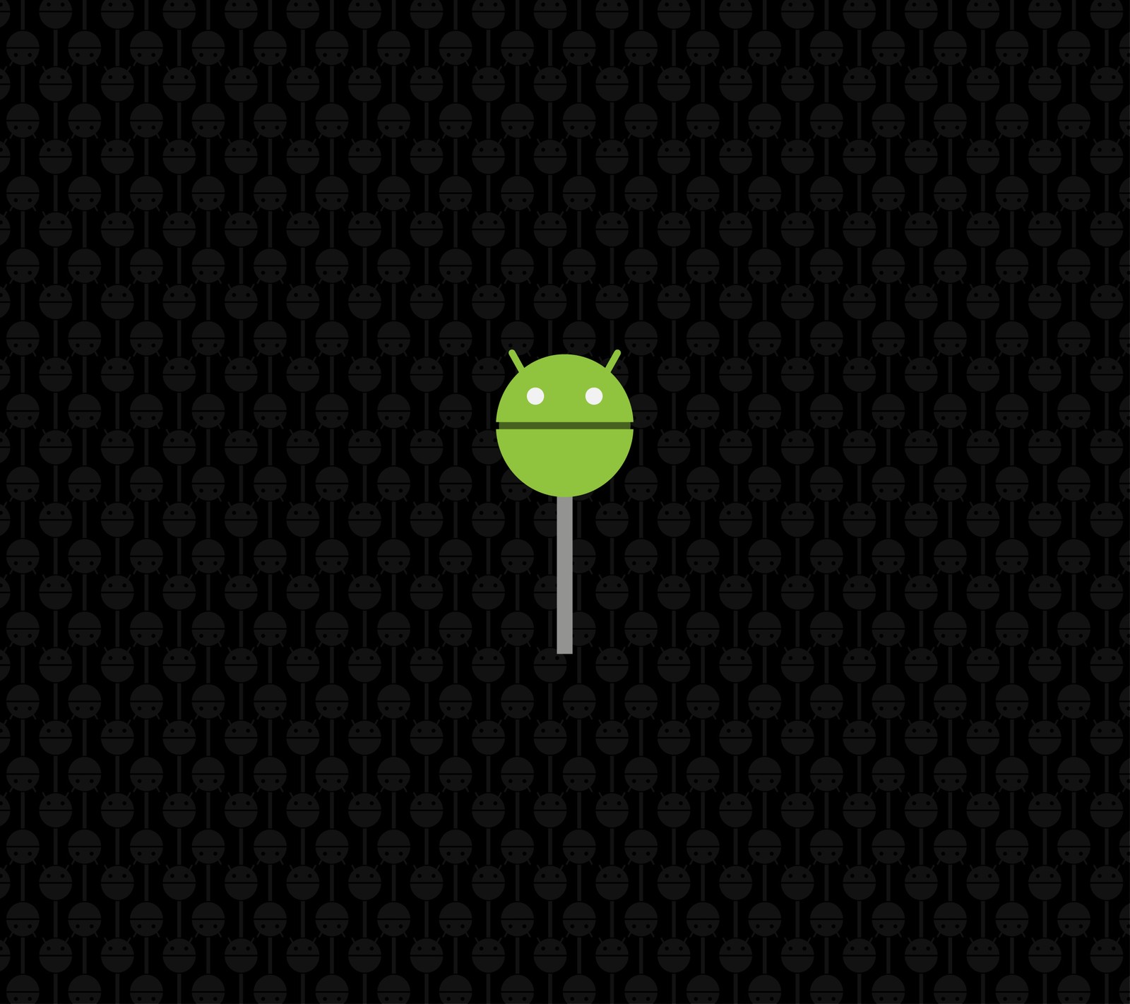 A green android lollipop on a black background with a pattern (android, logo, lollipop, pattern, texture)