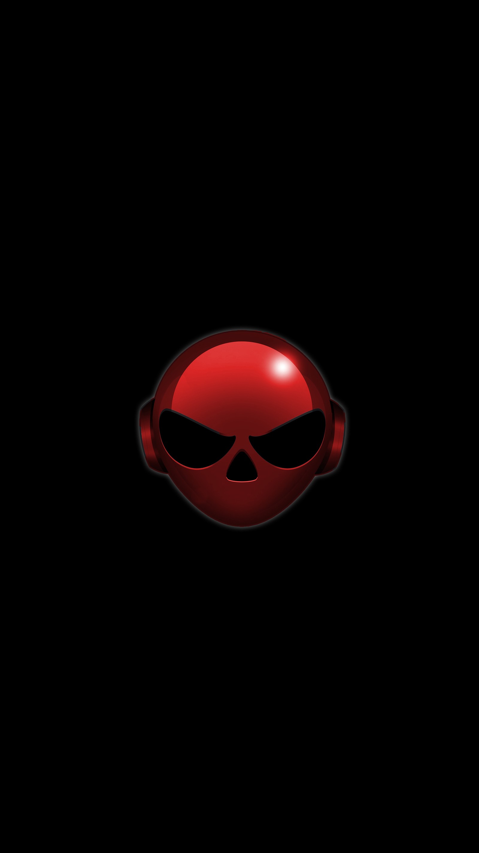 A close up of a red skull on a black background (929, amoled, black, bot, evil)